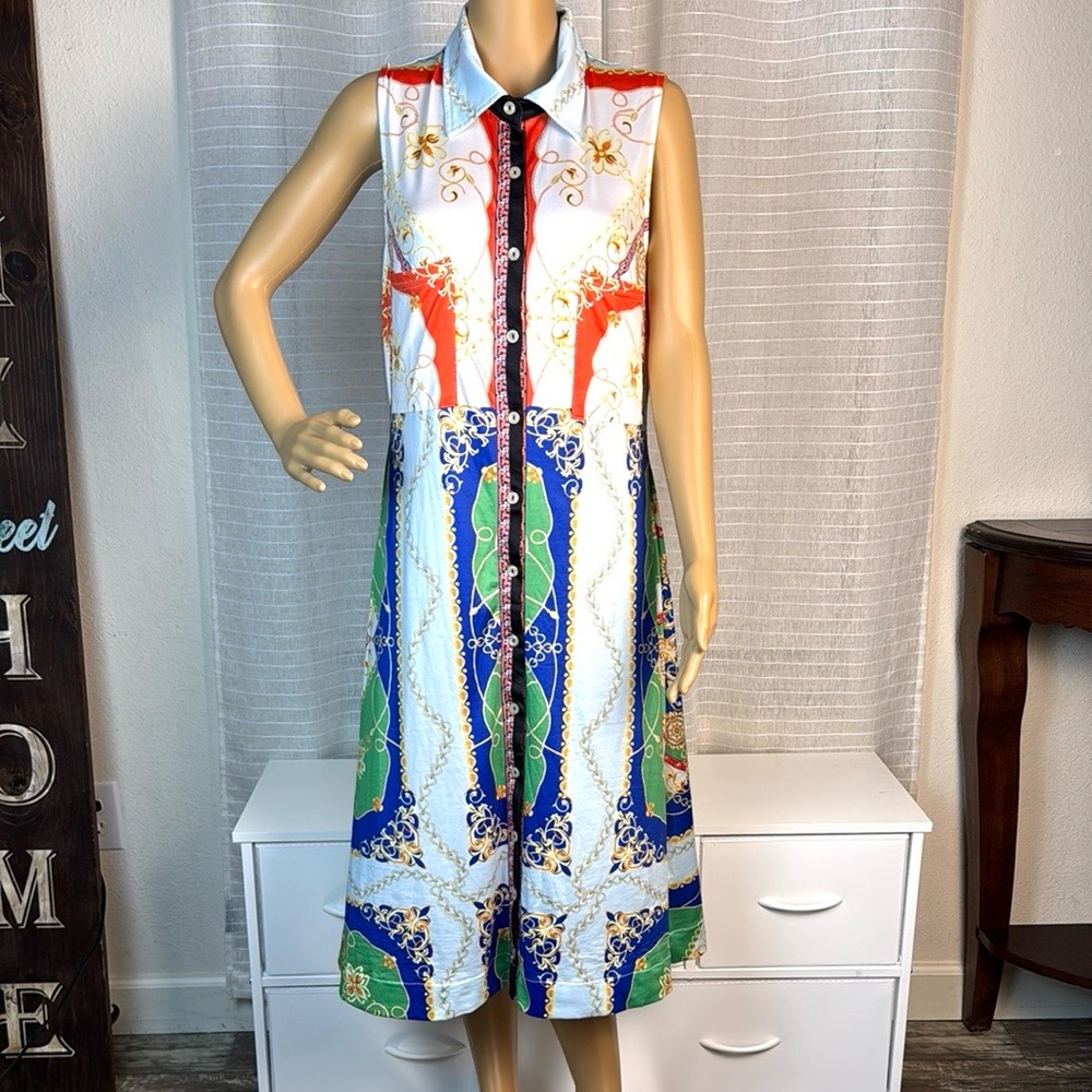 Luna Tuccini Beautiful Sleeveless Polo Collar Sundress, Size 8